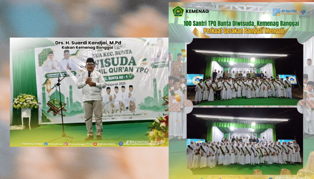 100 Santri TPQ Bunta Diwisuda, Kemenag Banggai Perkuat Gerakan Banggai Mengaji