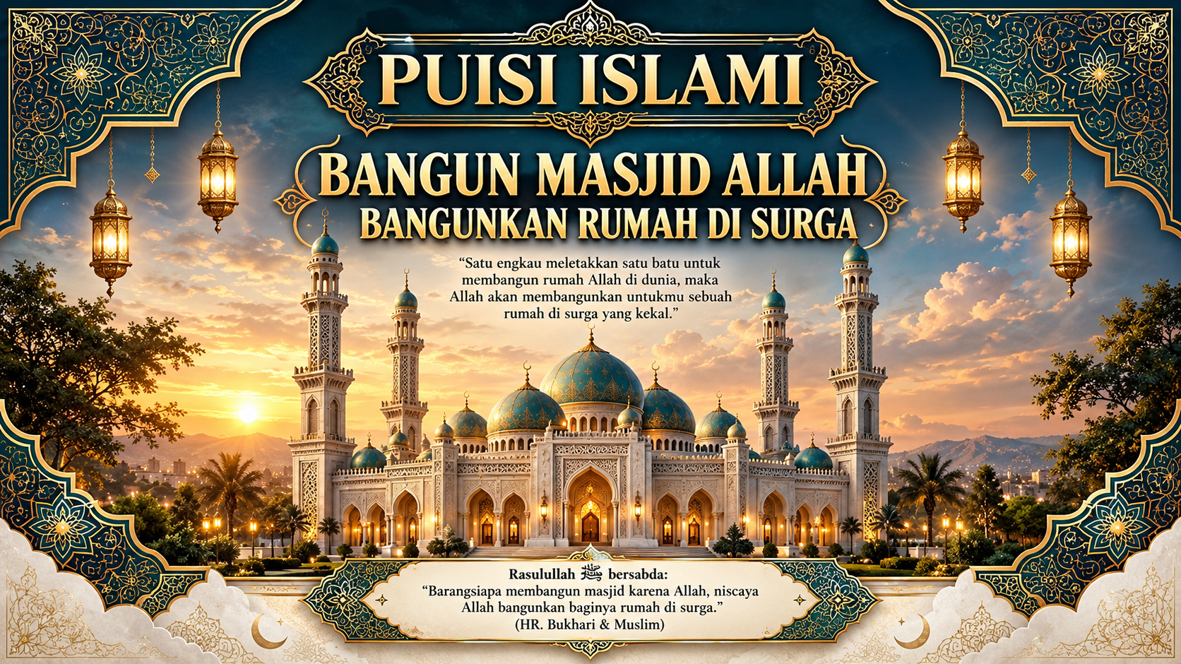 BANGUN MASJID, ALLAH BANGUNKAN RUMAH DI SURGA