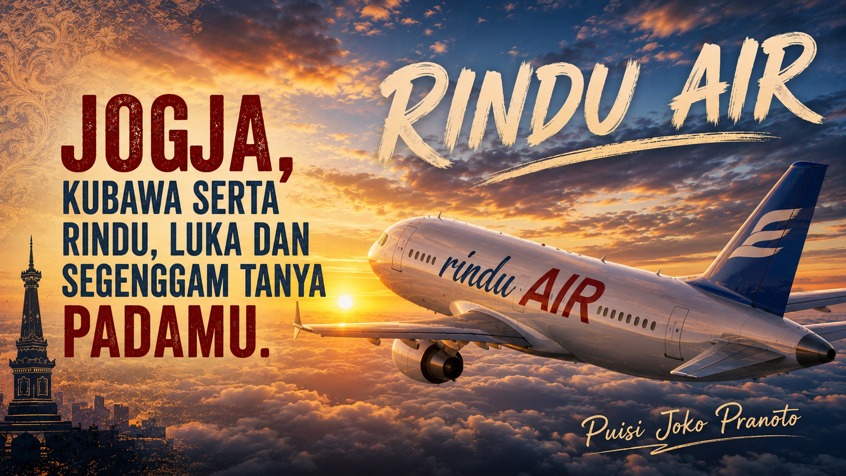 JOGJA, KUBAWA SERTA RINDU, LUKA DAN SEGENGGAM TANYA PADAMU