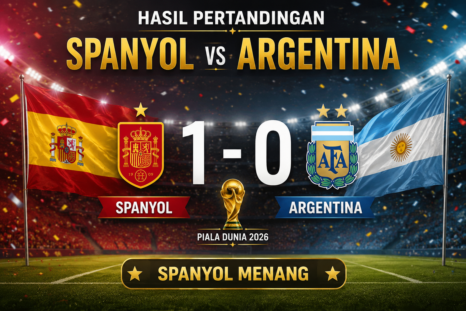 Spanyol Juara Dunia 2026! Dominasi Taktik Antar La Roja Taklukkan Argentina 1-0